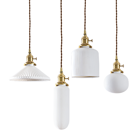 White Ceramic Pendant Light Pendant Lights Decluttered Homes