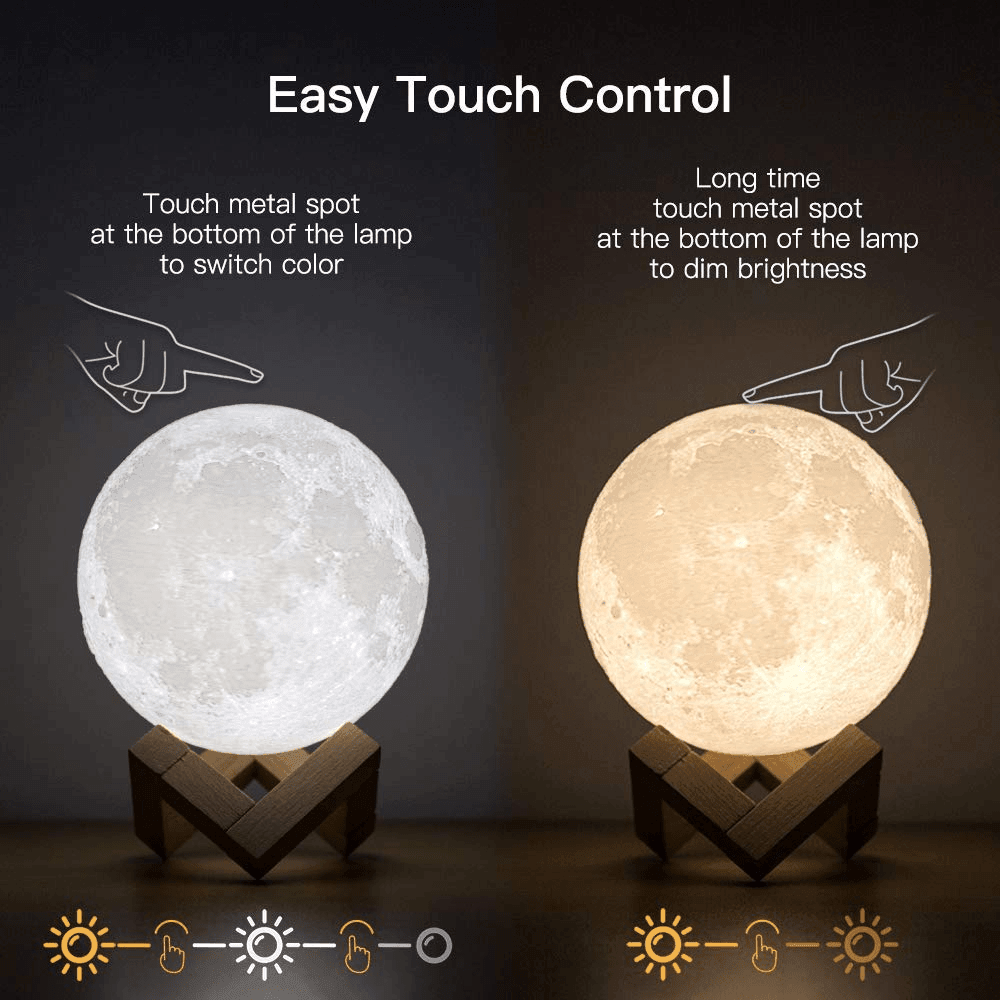 3D Print Moon Lamp LAMP Decluttered Homes