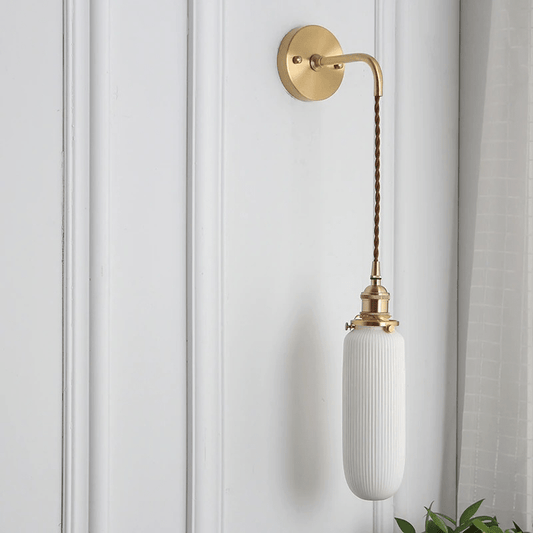 White Ceramic Wall Lamp Wall Sconces Decluttered Homes