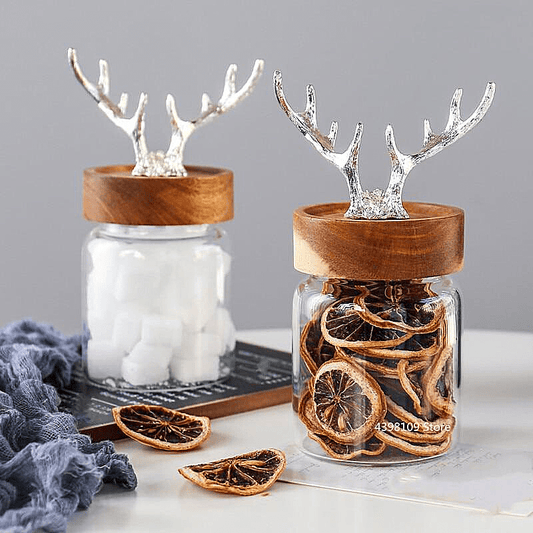 Nordic Glass Storage Jars with Original Wood Lid Nordic Glass Storage Jars with Original Wood Lid Decluttered Homes