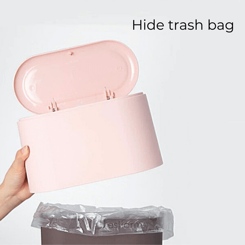 Mini Countertop Trash Can with Lid Mini Countertop Trash Can with Lid Decluttered Homes