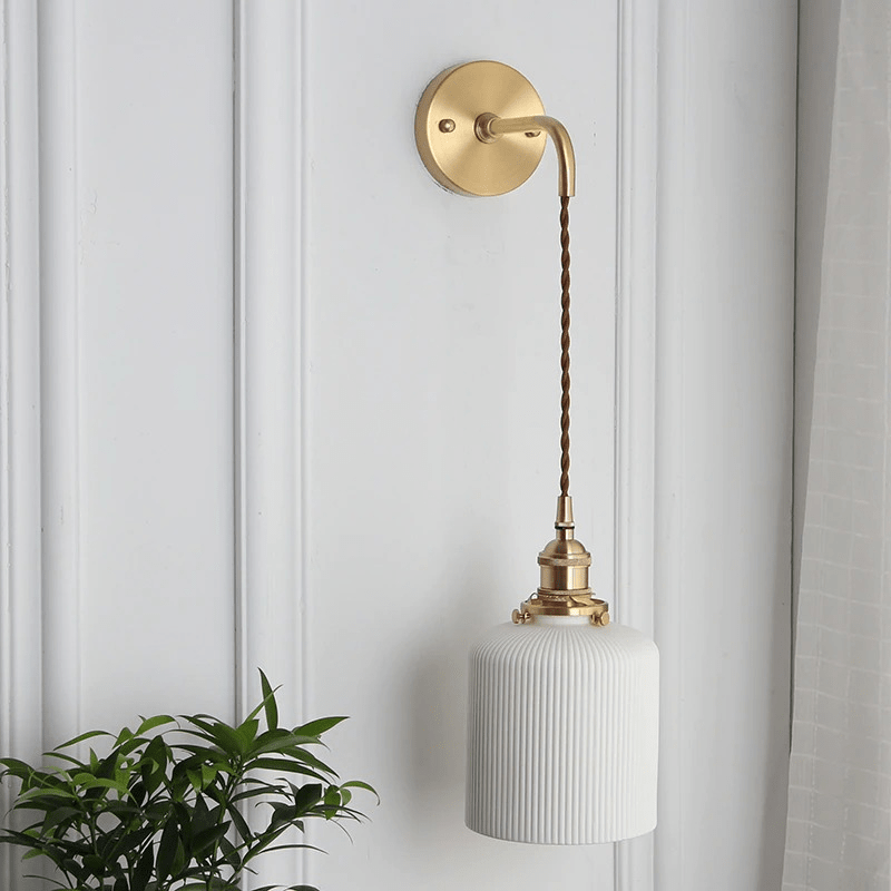 White Ceramic Wall Lamp Wall Sconces Decluttered Homes