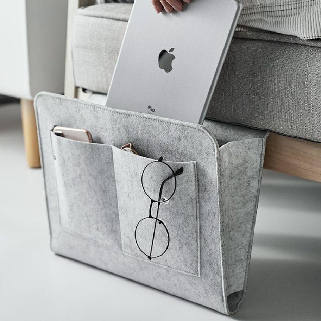 Bedside Organizer - Bedside Caddy Bedside Organizer Decluttered Homes
