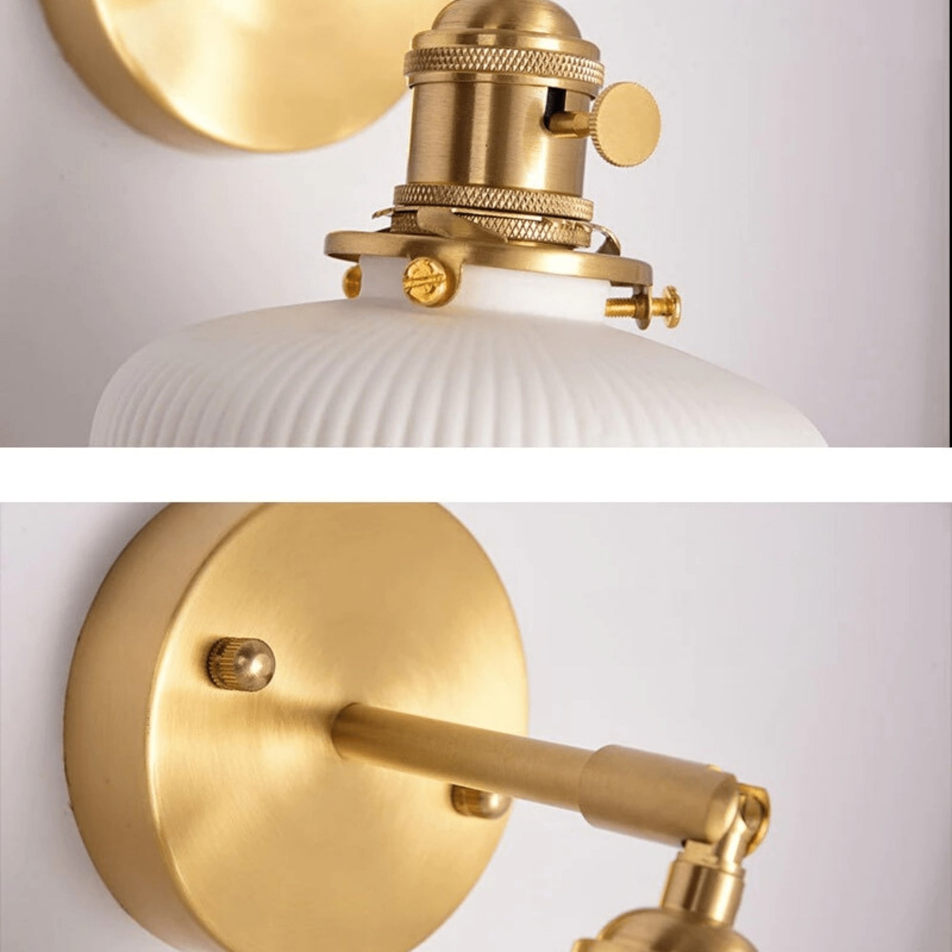 Japandi White Ceramic Wall Sconce Wall Sconce Decluttered Homes