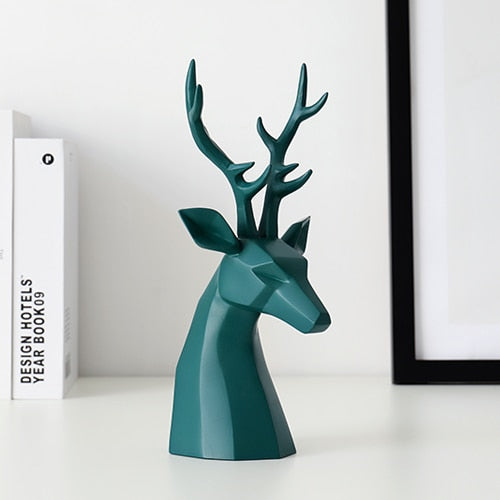 Geometric Deer Figurines Geometric Deer Head Figurines Decluttered Homes