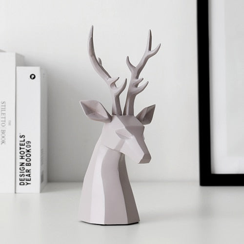 Geometric Deer Figurines Geometric Deer Head Figurines Decluttered Homes