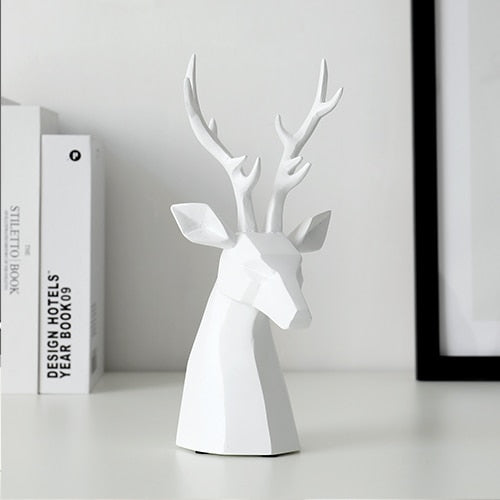 Geometric Deer Figurines Geometric Deer Head Figurines Decluttered Homes