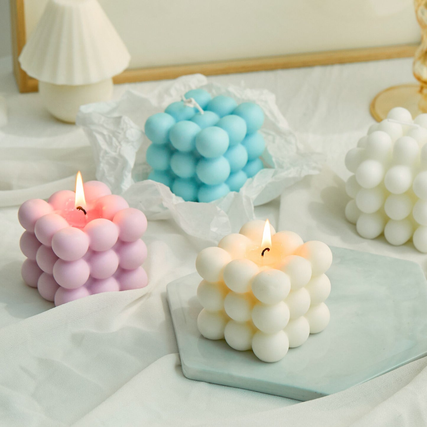 Bubble Cube Candle - Aromatherapy Candle Decluttered Homes