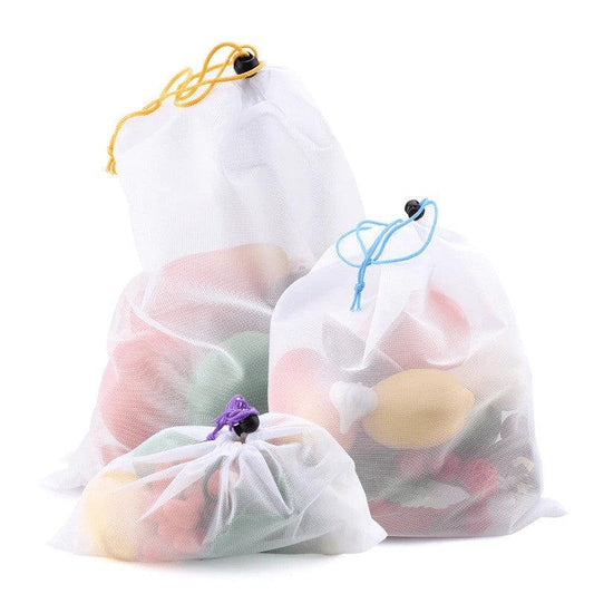 Decluttered Homes Reusable Produce Bags - Washable Mesh Bags for Grocery Shopping DeclutteredHomes Organizer Bag