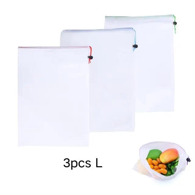 Decluttered Homes Reusable Produce Bags - Washable Mesh Bags for Grocery Shopping DeclutteredHomes Organizer Bag