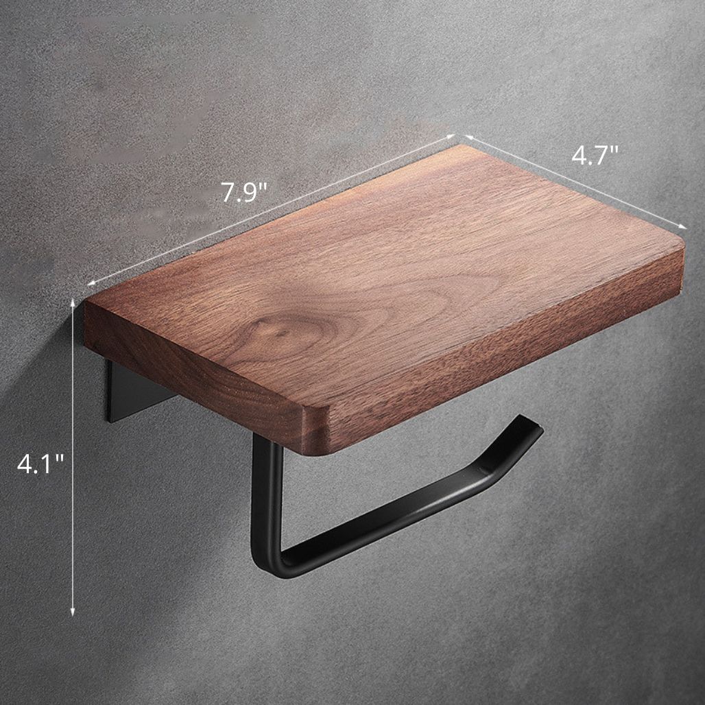 Wood Toilet Paper Holder with Phone Shelf Toilet Paper Holder Decluttered Homes