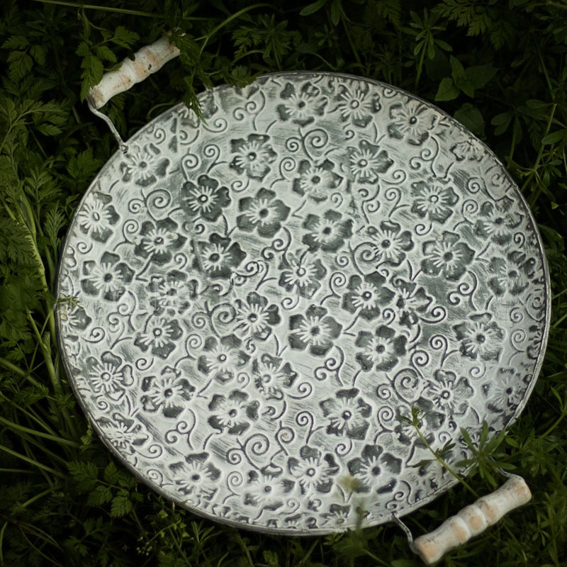 Farmhouse Serving Tray - Flora Tray Decluttered Homes