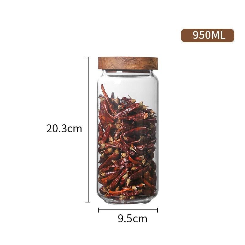 Glass Storage Jar with Bamboo Lid Storage bottles & Jars Decluttered Homes