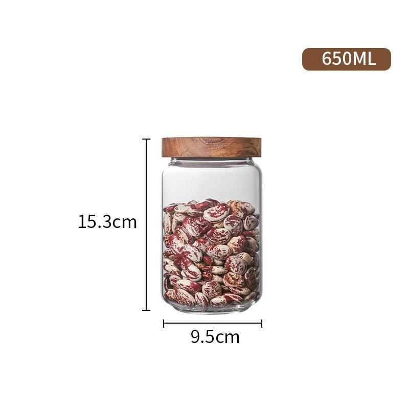 Glass Storage Jar with Bamboo Lid Storage bottles & Jars Decluttered Homes