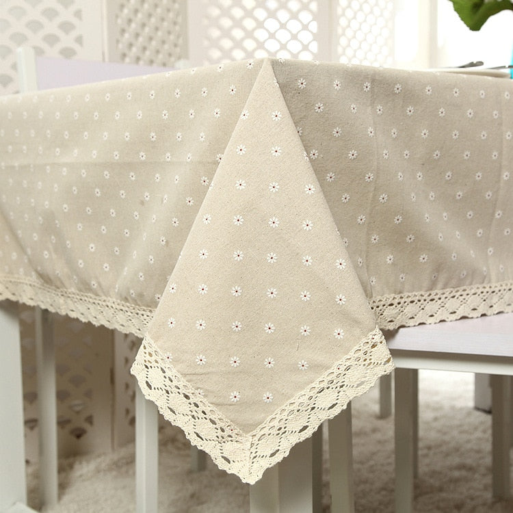Flower Pattern Tablecloth Decluttered Homes