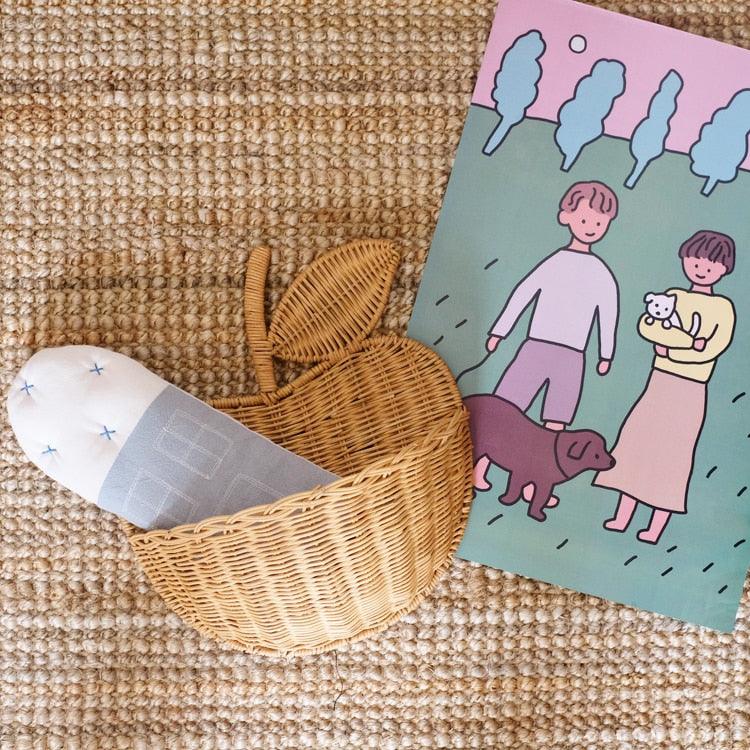 Wicker Wall Basket Apple Wall Basket Decluttered Homes