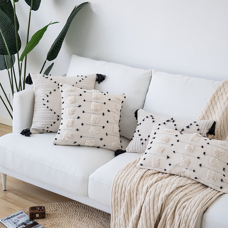 Boho Tufted Throw Pillow Covers Cushion Cover Decluttered Homes