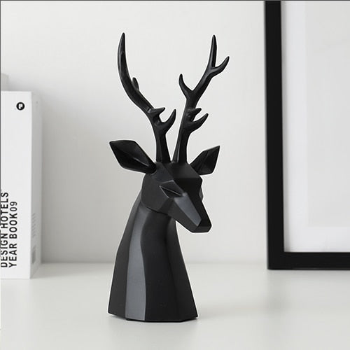 Geometric Deer Figurines Geometric Deer Head Figurines Decluttered Homes