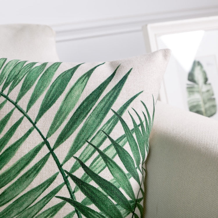 Tropical Leaves Pillow Covers Pillow Covers Decluttered Homes