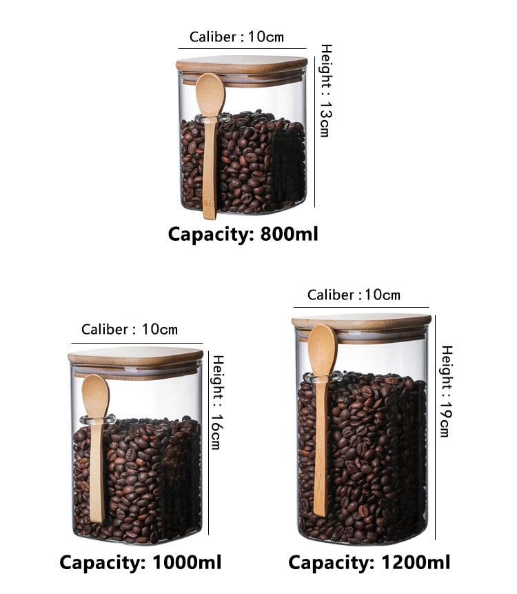 Storage Jar with Spoon and Bamboo Lid Storage Jar with Spoon And Bamboo Lid Decluttered Homes