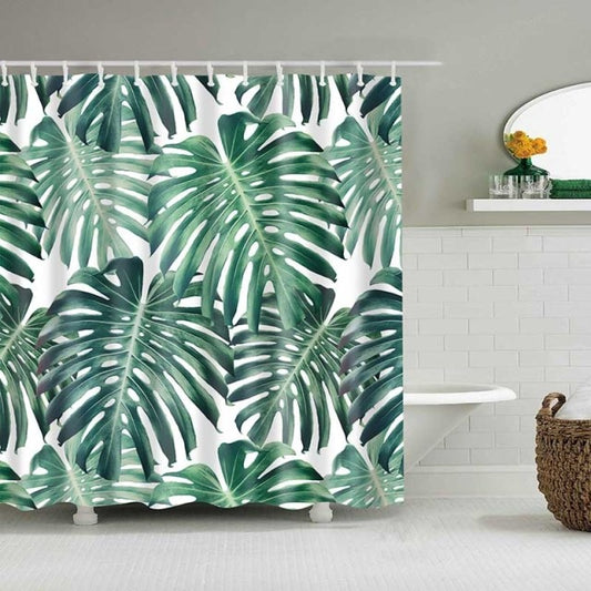 Green Tropical Plant Shower Curtains Shower Curtains Decluttered Homes
