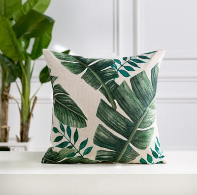 Tropical Leaves Pillow Covers Pillow Covers Decluttered Homes