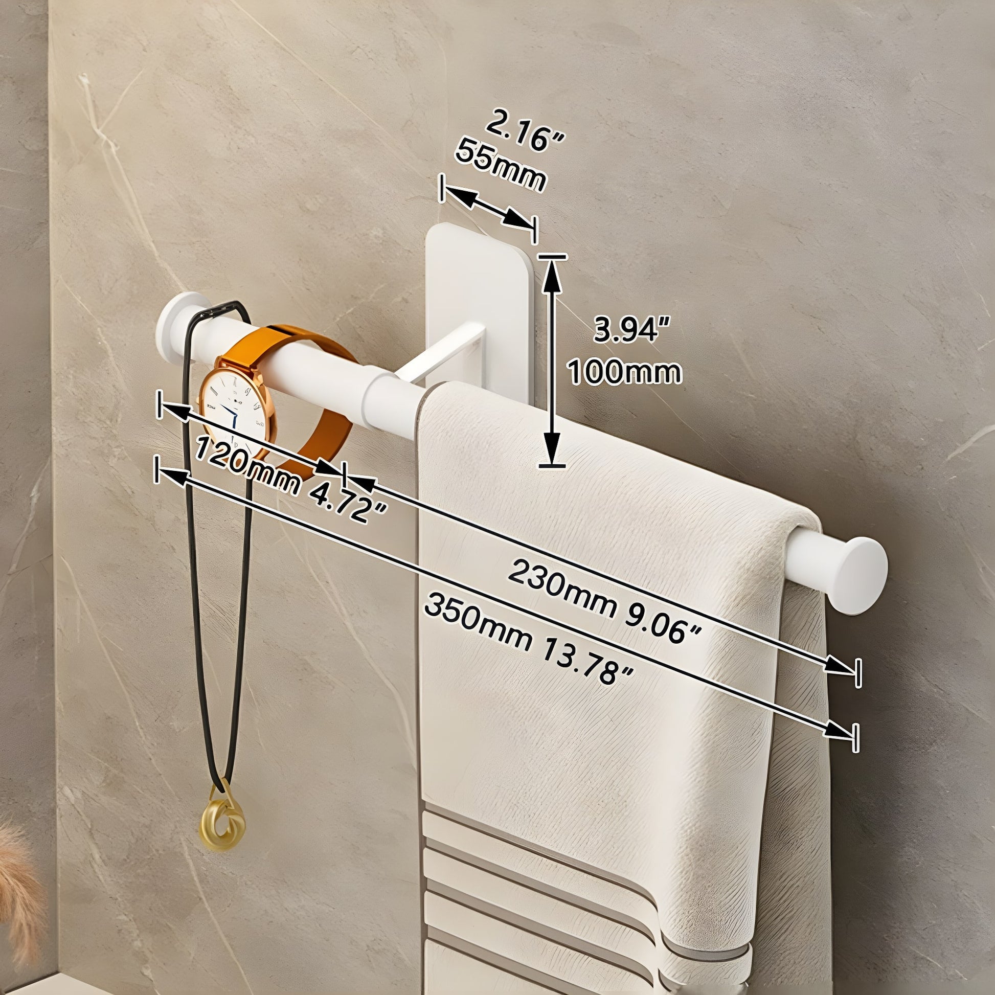 Wall-mounted pool towel rack for convenience