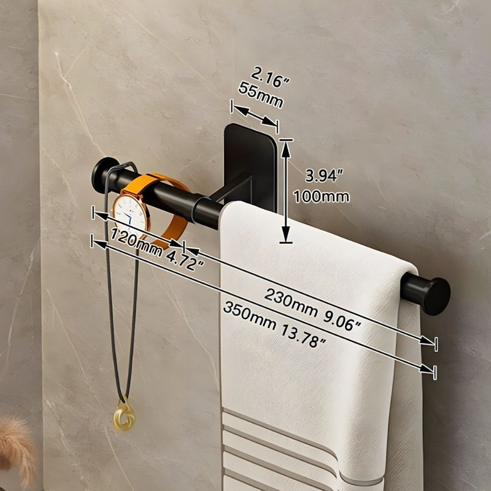 Practical towel rack for a tile wall