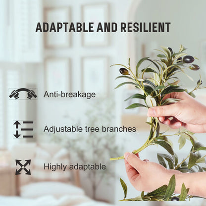 Adjustable and resilient design of an artificial olive tree with flexible branches