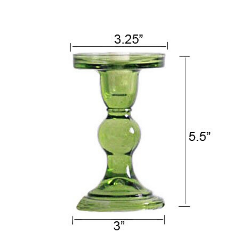 Green Glass Candlestick Holders Candle Holders Decluttered Homes