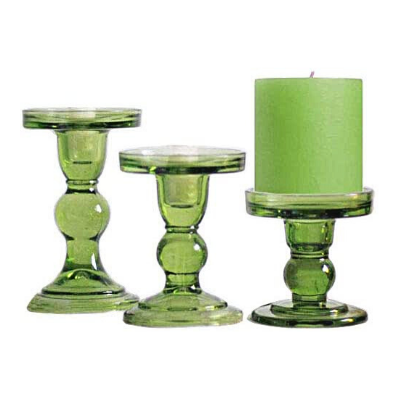 Green Glass Candlestick Holders Candle Holders Decluttered Homes