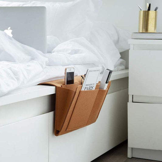 Bedside Organizer - Bedside Caddy Bedside Organizer Decluttered Homes