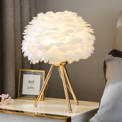Feather Table Lamp LAMP Decluttered Homes