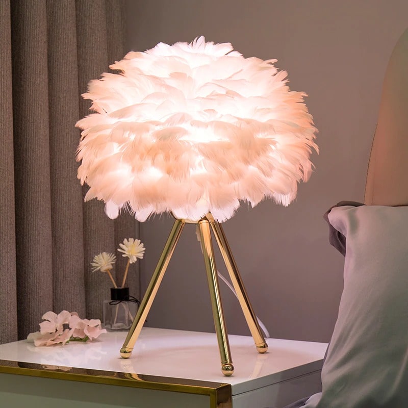 Feather Table Lamp LAMP Decluttered Homes