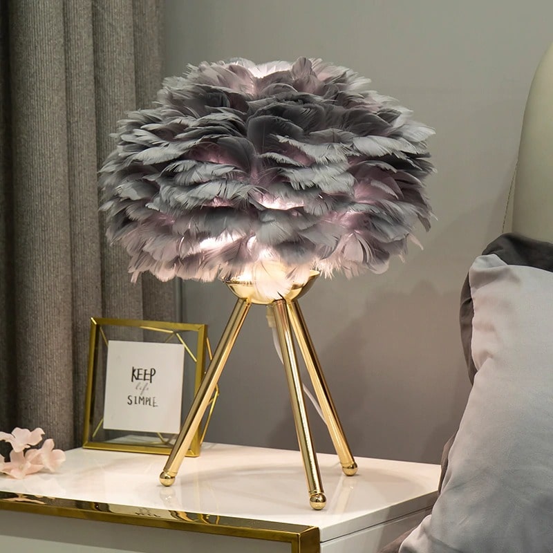 Feather Table Lamp LAMP Decluttered Homes