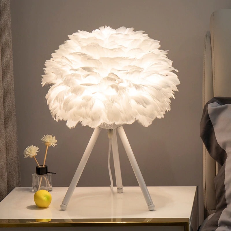 Feather Table Lamp LAMP Decluttered Homes