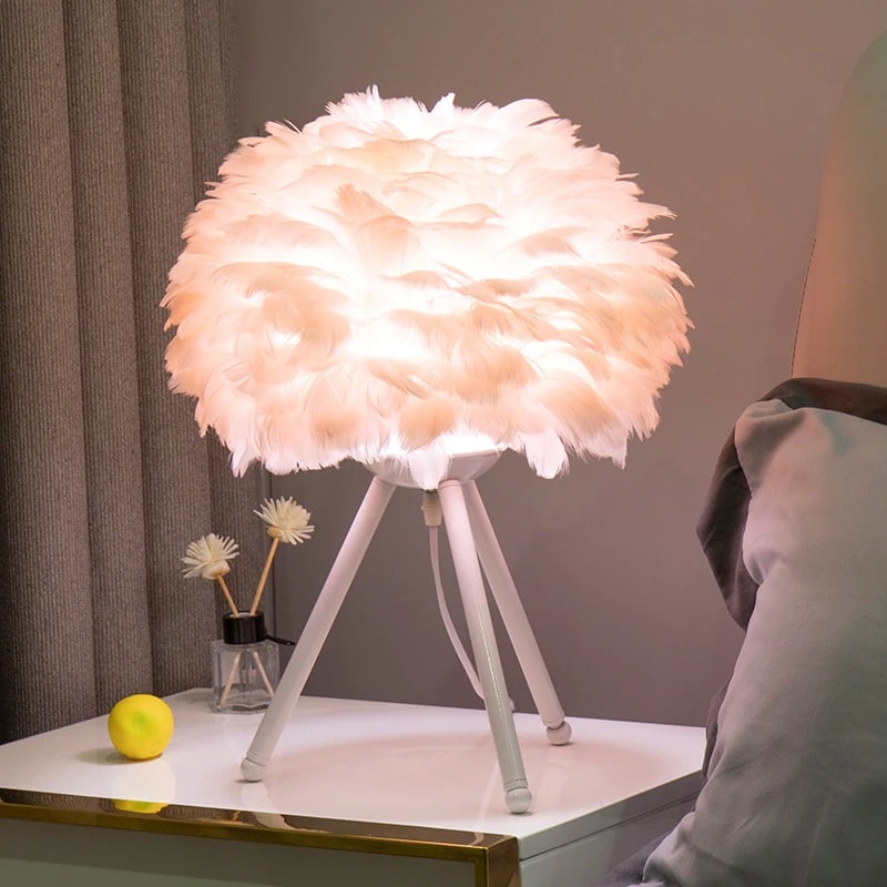 Feather Table Lamp LAMP Decluttered Homes