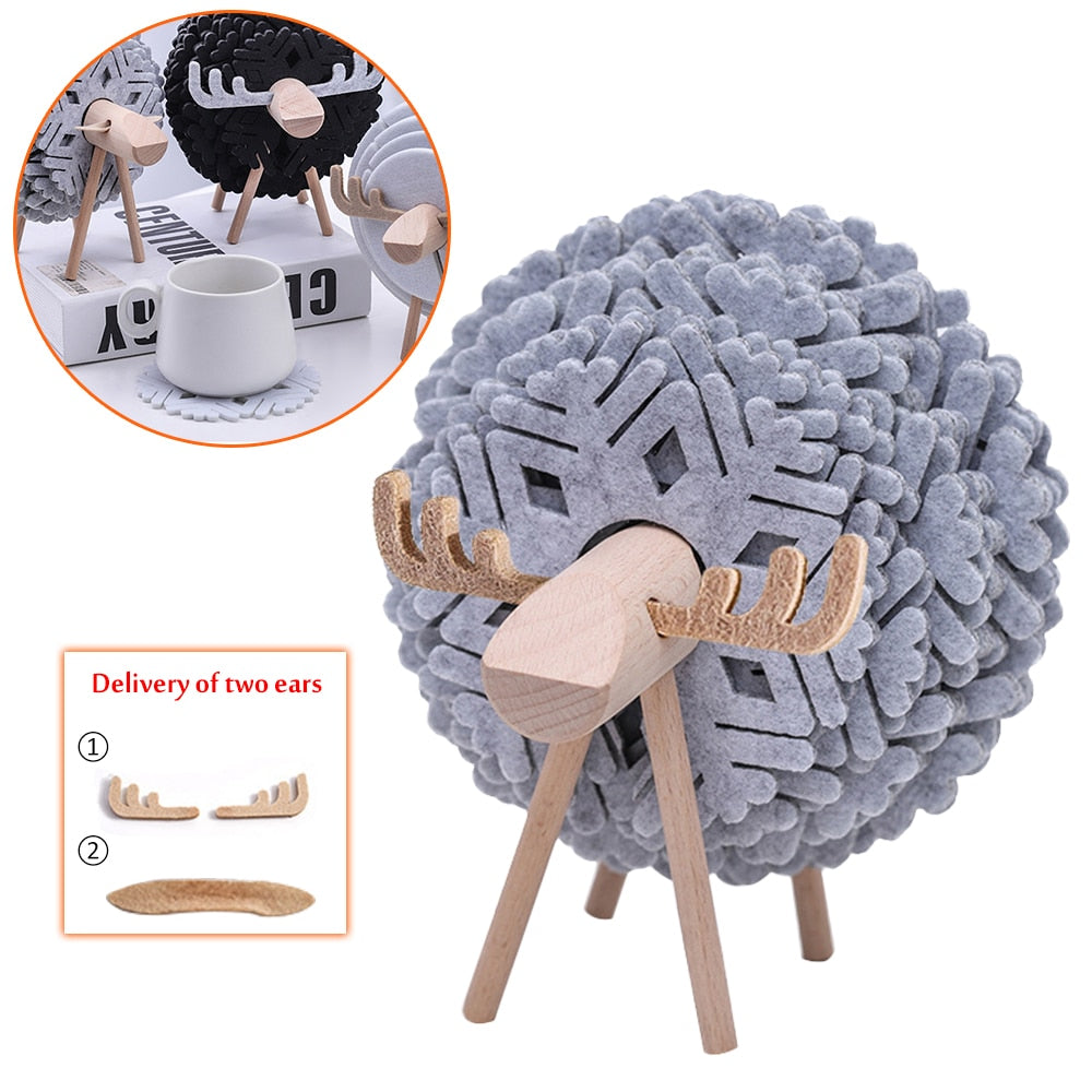 Japan Style Sheep Shape Anti Slip Coasters Anti Slip Coasters Decluttered Homes