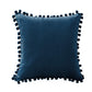 Decorative Throw Pillow Covers with Pom-Poms Luxurious Velvet Pillow Cover with Feather Decluttered Homes
