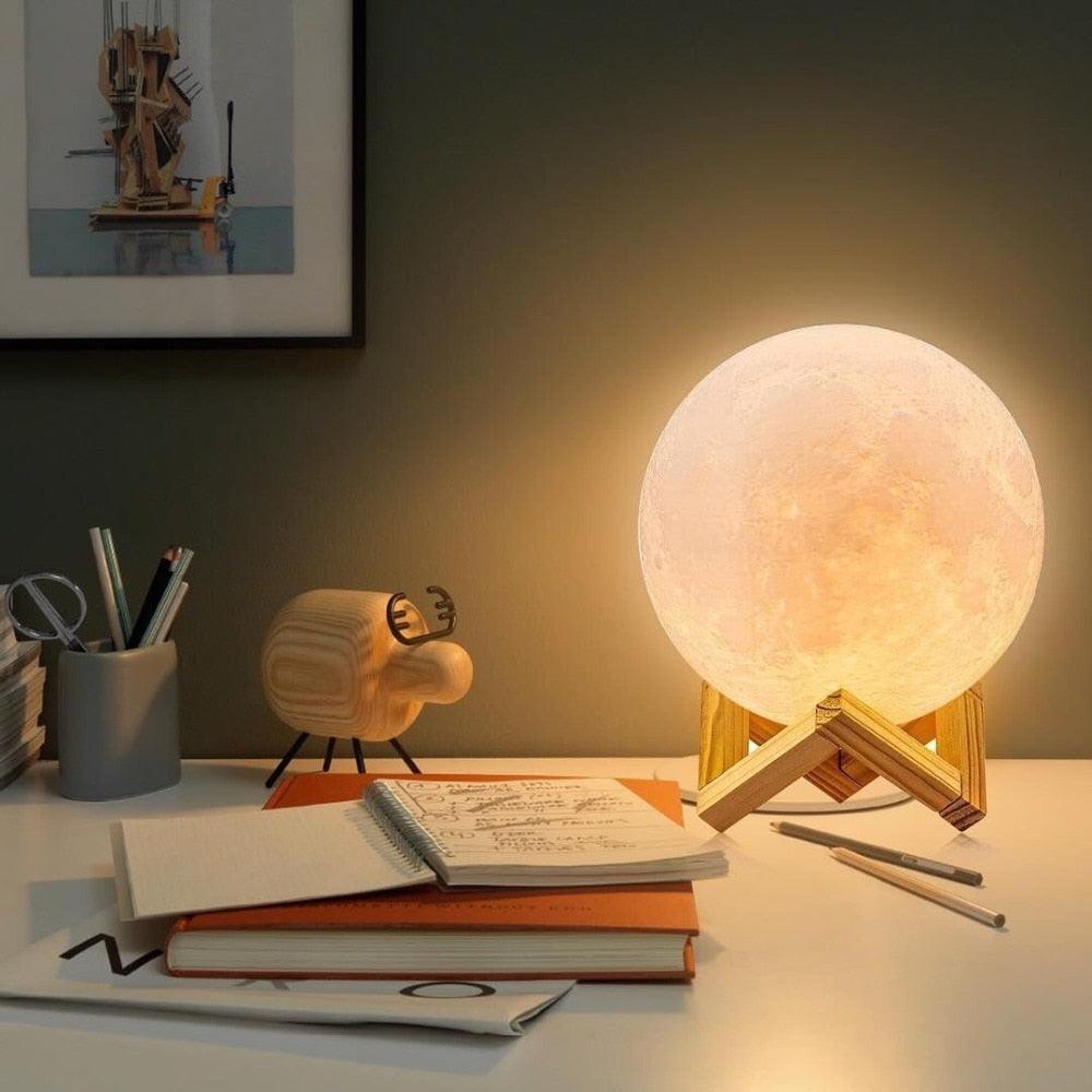 3D Print Moon Lamp LAMP Decluttered Homes
