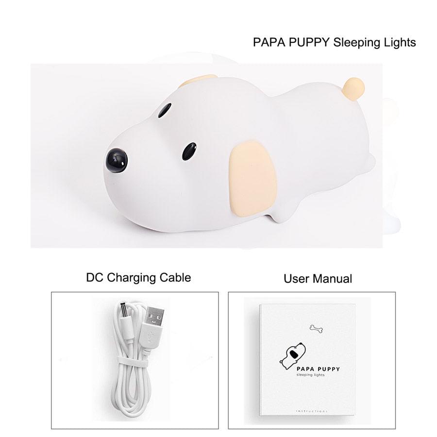 Silicone Puppy LED Night Light Night Light Lamp Decluttered Homes