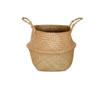 Handmade Storage Basket with Handles Woven Laundry Wicker Baskets