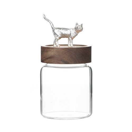 Nordic Glass Storage Jars with Original Wood Lid Nordic Glass Storage Jars with Original Wood Lid Decluttered Homes