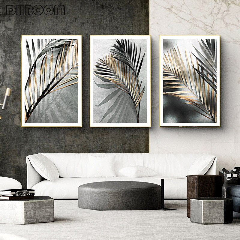 Golden Palm Leaves Poster Golden Palm Leaves Poster Decluttered Homes