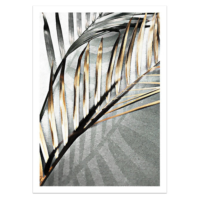 Golden Palm Leaves Poster Golden Palm Leaves Poster Decluttered Homes