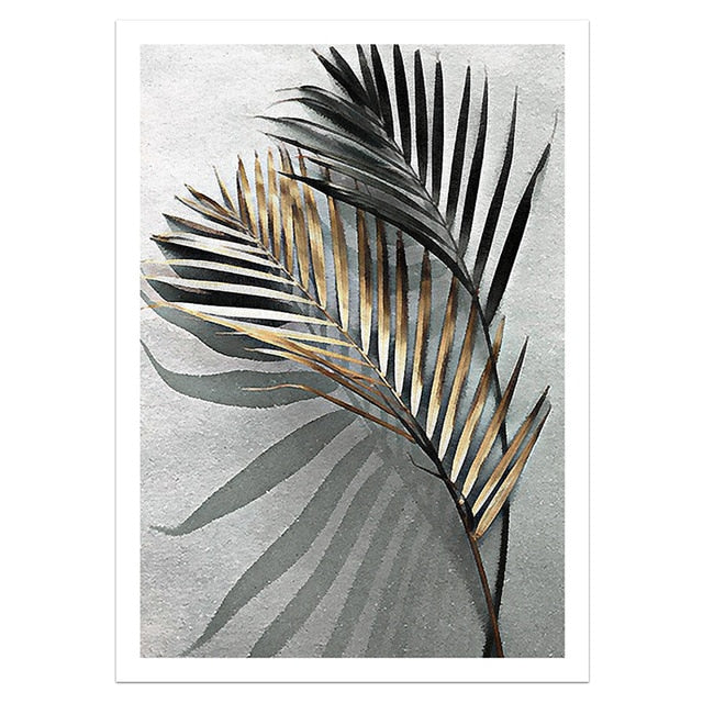 Golden Palm Leaves Poster Golden Palm Leaves Poster Decluttered Homes