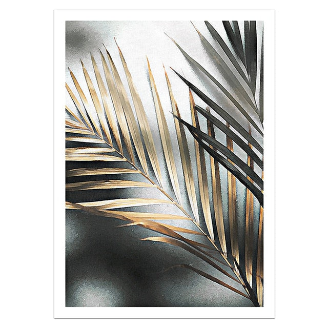 Golden Palm Leaves Poster Golden Palm Leaves Poster Decluttered Homes