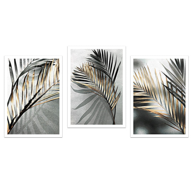 Golden Palm Leaves Poster Golden Palm Leaves Poster Decluttered Homes