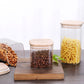 Square Storage Jar with Bamboo Lid Square Storage Jar with Bamboo Lid Decluttered Homes