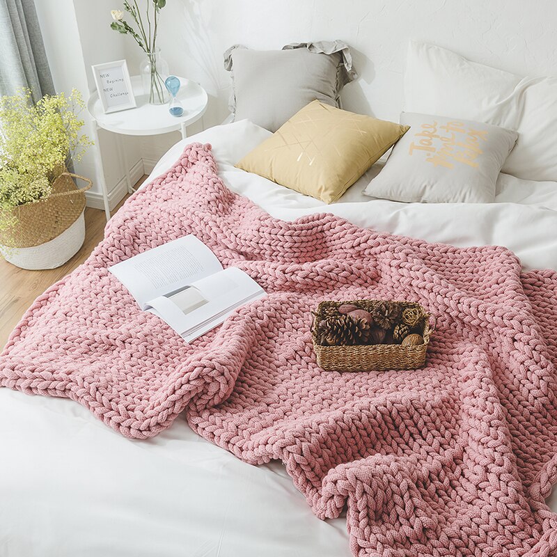 Textured Knitted Throw Blanket Textured Knitted Throw Blanket Decluttered Homes